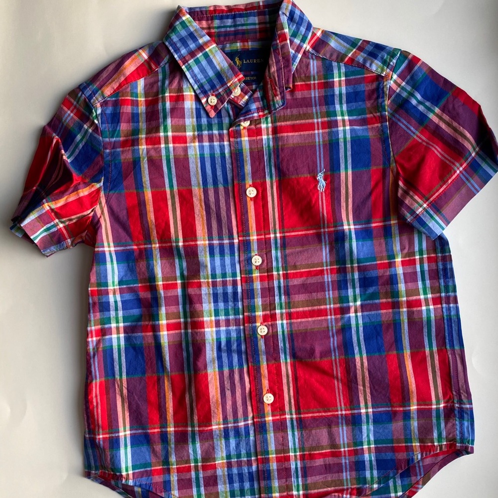 Nwt boys Ralph Lauren button down plaid shirt 4/4T